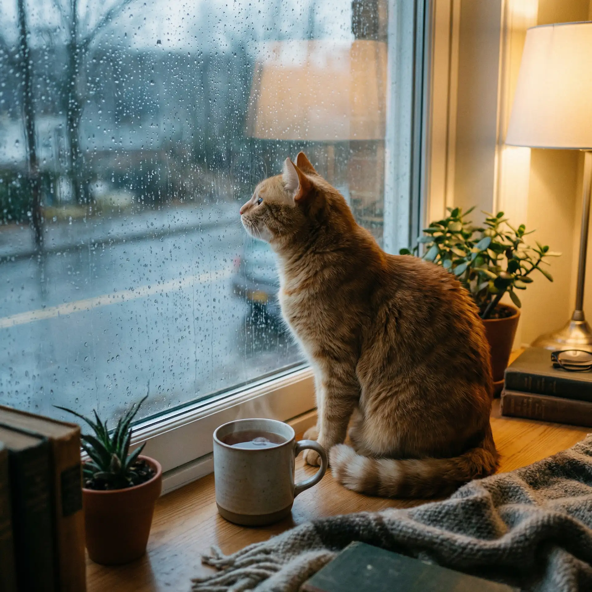 猫咪望着窗外的雨 - 日本一卡2卡三卡4卡免费观